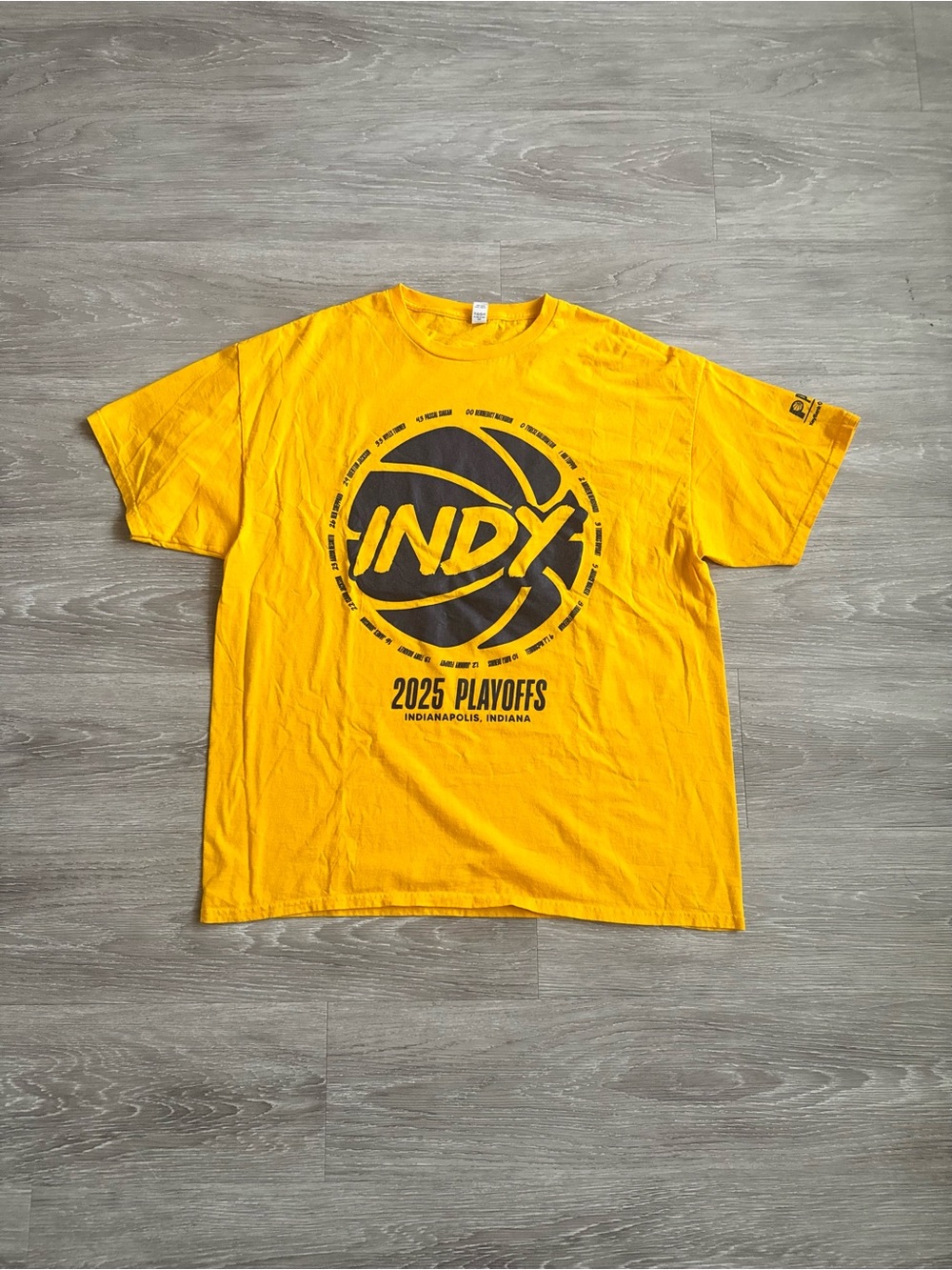 Indiana Pacers 2025 Playoffs Yellow T-Shirt